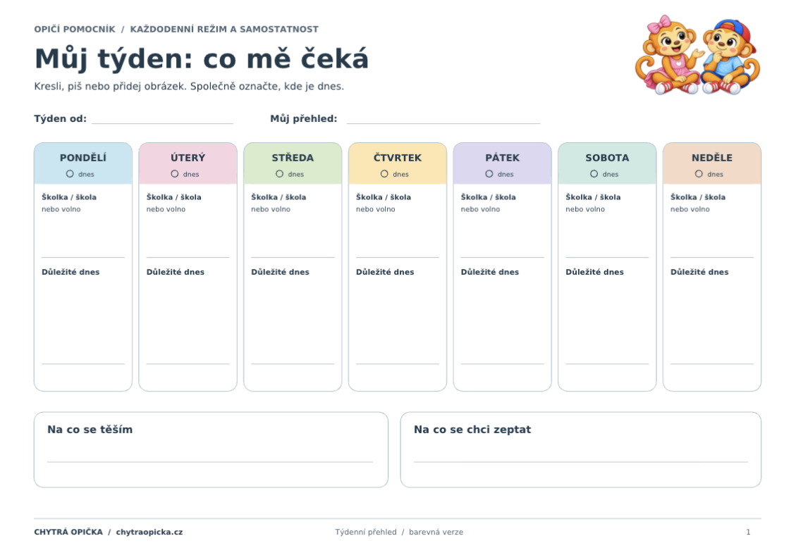 tydenni plán
